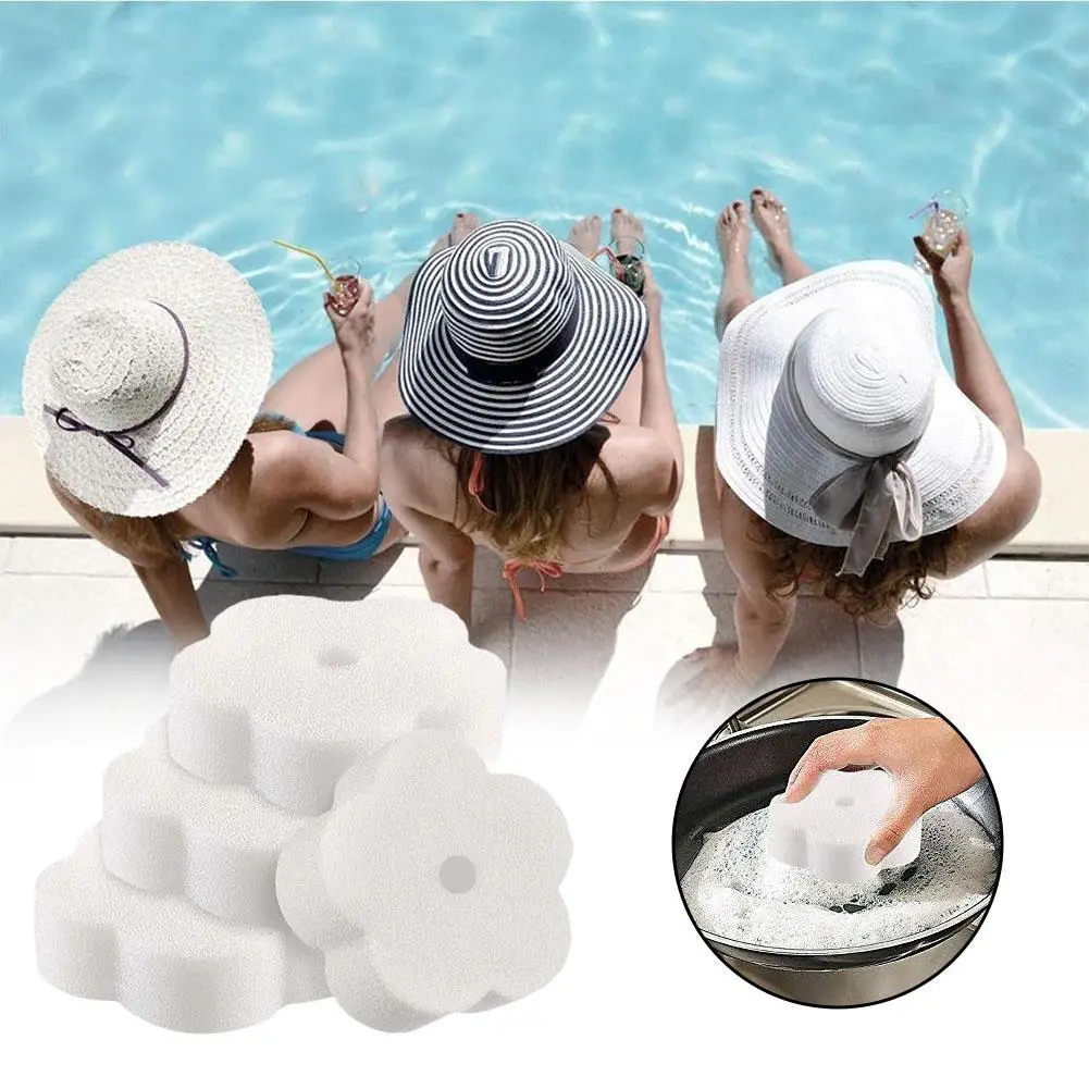 

10 шт. аксессуары в форме цветка, губка с масляным впитыванием, мультяшная губка, плавающая горячая ванна, для дома, спа, бассейна, искусственная губка