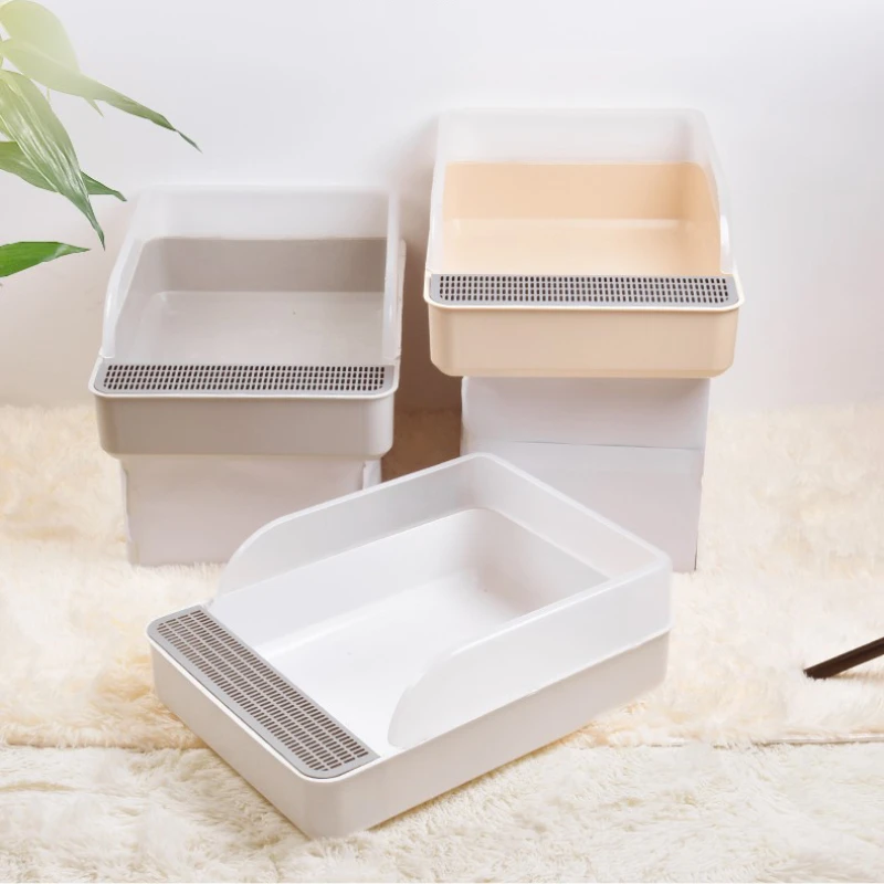 

Big Toilet Cat Bedpans Sandbox Openness Leak Proof Convenient Cat Bedpans Bathroom Clean Training Kattenbak Pet Products QF50CB