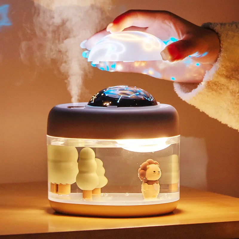 New landscape projection lamp humidifier USB charging rotating projection star lamp cute silent night lamp humidifier