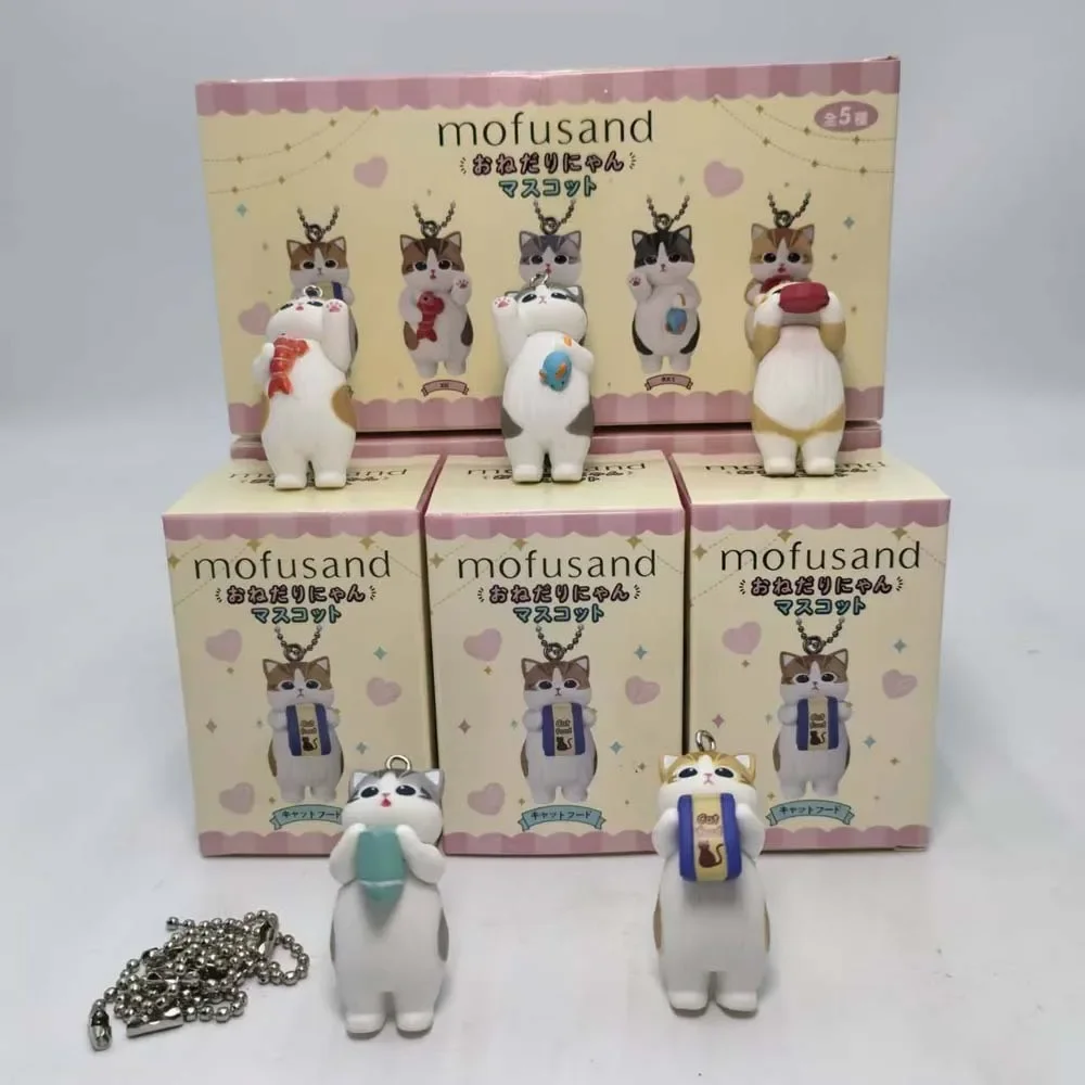 Фото Брелок Mofusand Kawaii Cat: коллекционная фигурка-подвеска в стиле аниме с едой, в подарочной коробке-сюрпризе, коллекционный подарок №3