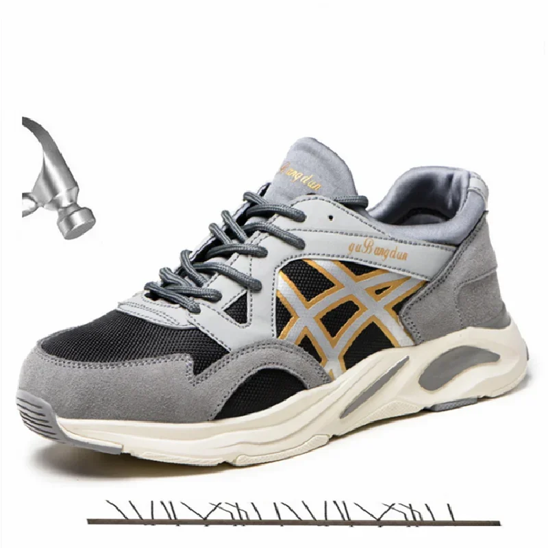 Брендовые защитные ботинки со стальным носком мужские уличная нескользящая