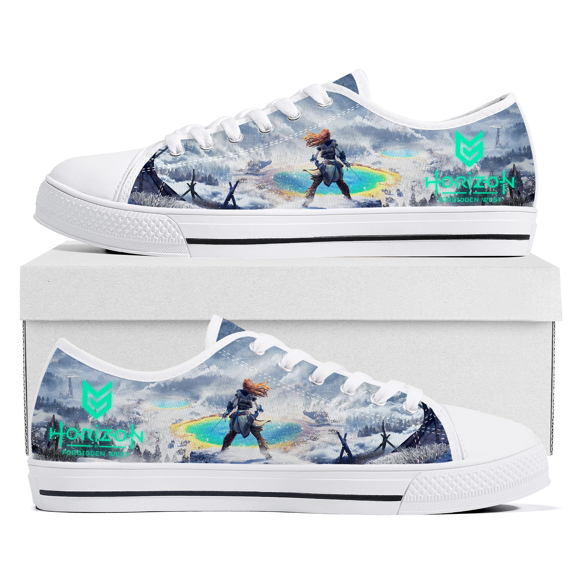 

Horizon Forbidden West Low Top Sneakers Cartoon Game Womens Mens Teenager High Quality Canvas Sneaker Couple Custom Built Shoes