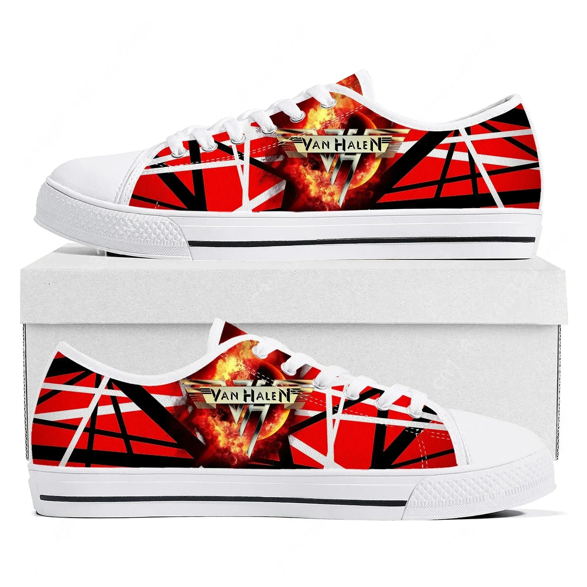 Фото Кроссовки Van Evh 5150 Stripes Halen Low Top, высококачественные, мужские и женские, из холста, модель 1984, повседневная обувь для пар, обувь на заказ. №3