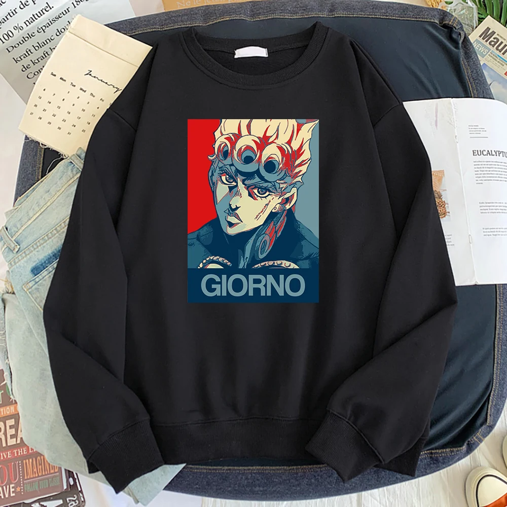 

JoJo's Bizarre Adventure Giorno Sweatshirts Male Casual Harajuku Hoodie 2022 Spring Fleece Pullover Loose Soft Man Streetwear