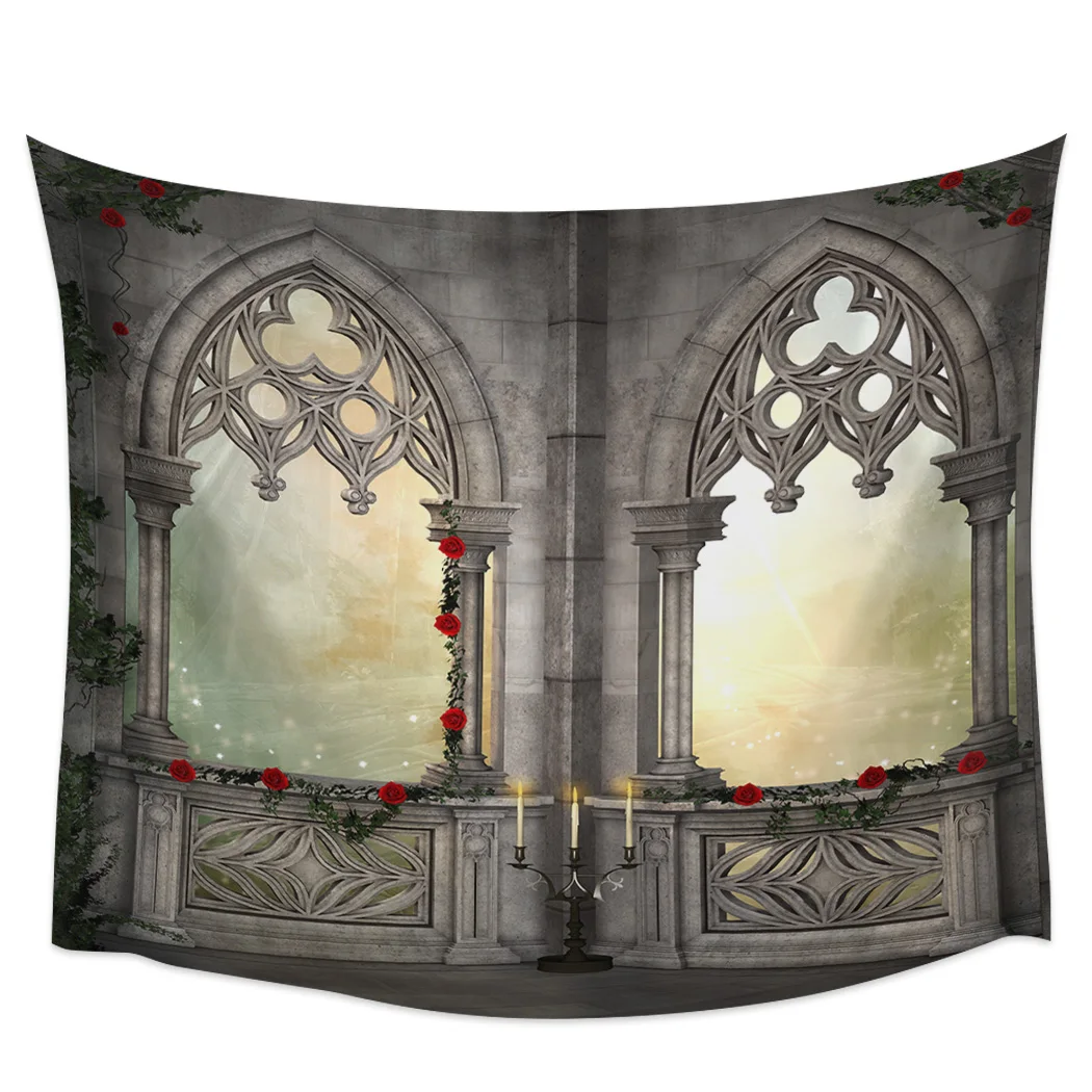 

Classical Palace Flower Tapestry Background Wall Covering Home Decoration Blanket Bedroom Wall Hanging Tapestries