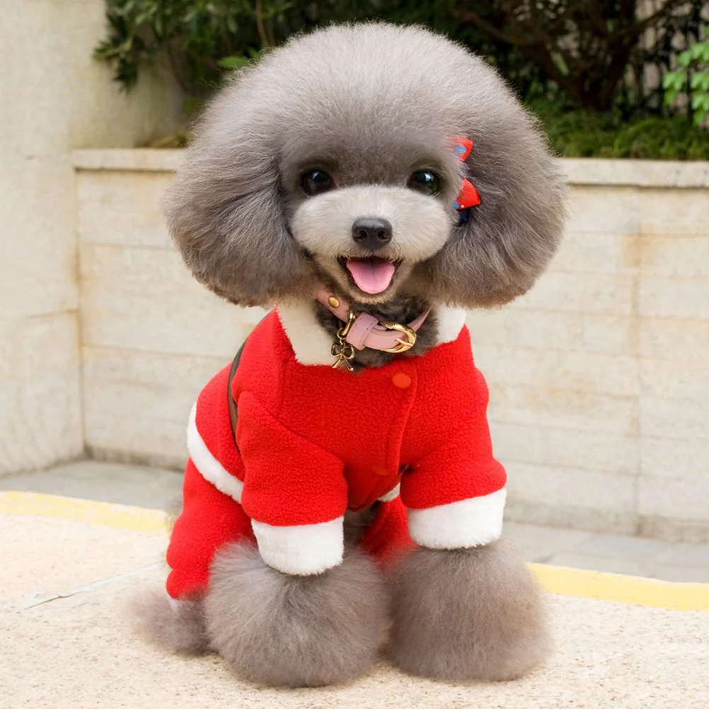 

Dog Christmas Costume Clothes Pet Santa Winter Claus Outfit Costumesjacketoutfits Dogs Capcoat Holiday Suit Hoodie Warm Sweater