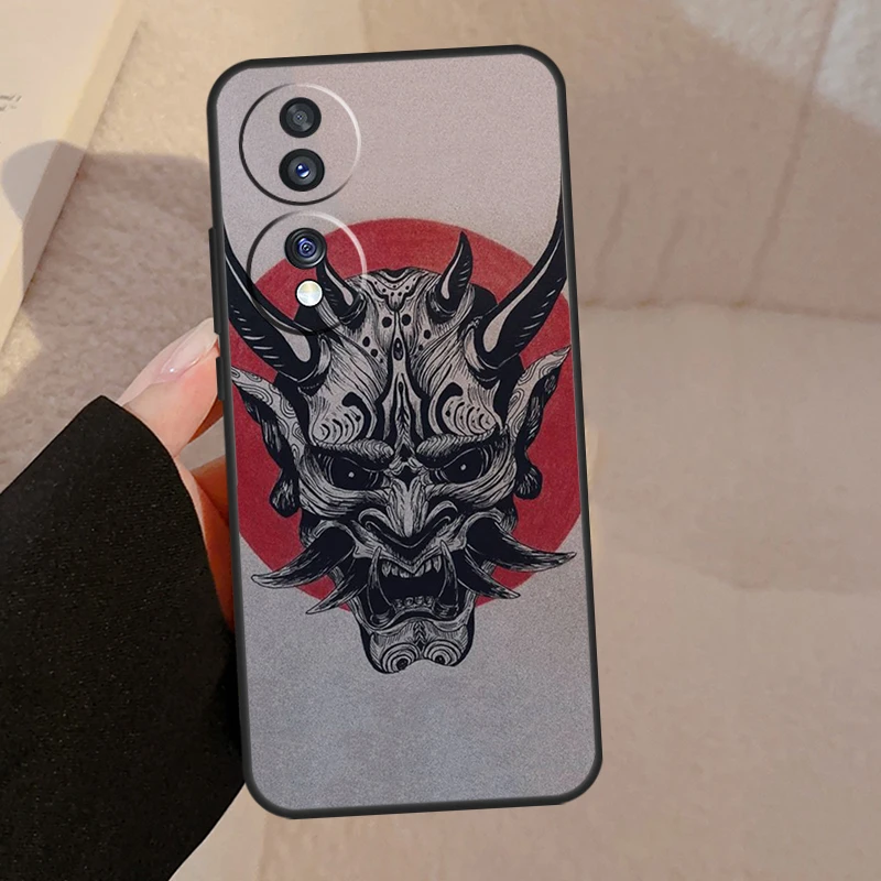 Фото Японская маска демона Они Ханья для чехлов Honor Magic 8 7 6 5 Lite, Honor 400 Pro 200 50 70 90 X8c X8b X9d X9b X9c Win RT №5