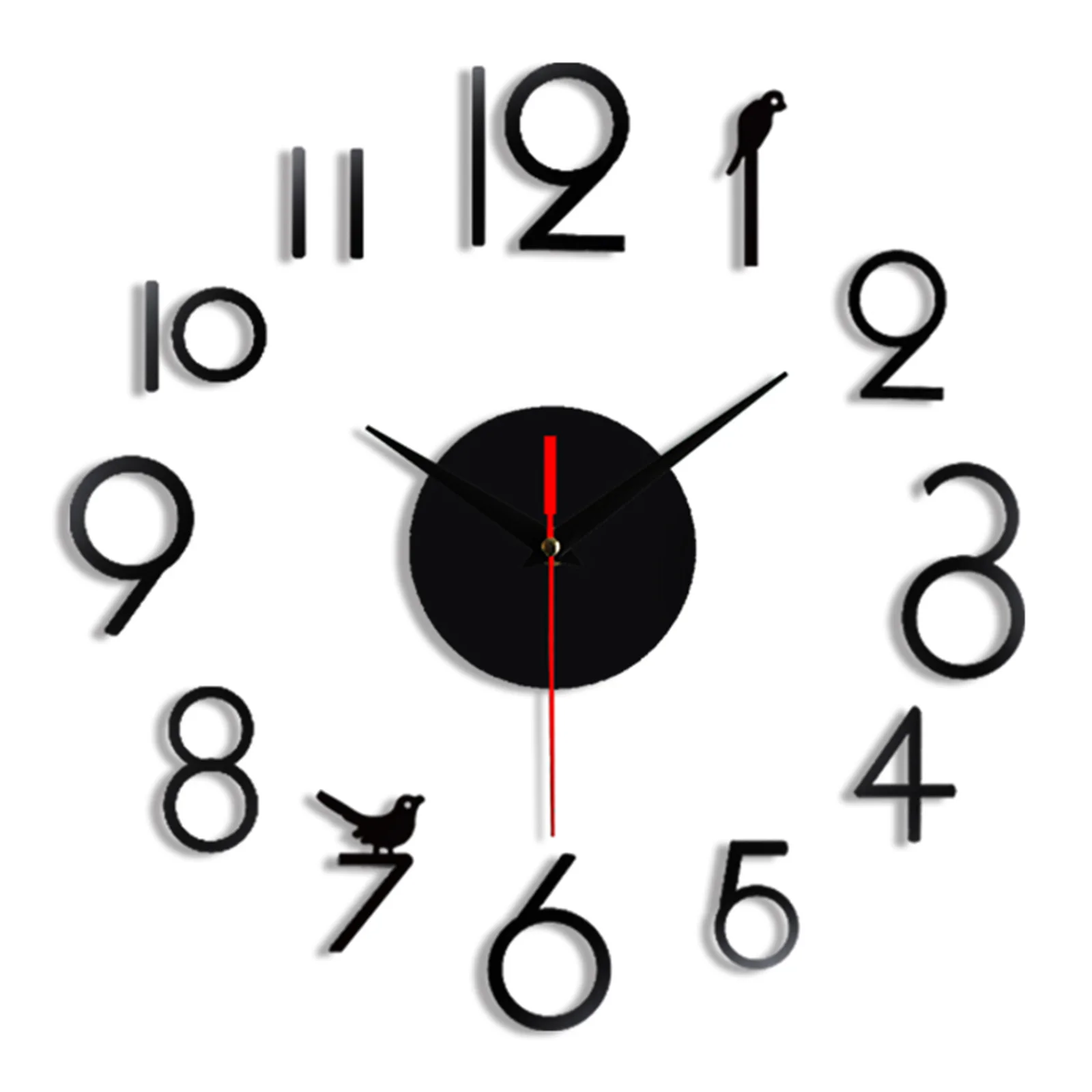 

DIY Wall Clock Frameless Modern 3D Wall Clock Mirror Sticker Clock For Home Office Hotel Restaurant School Decoration