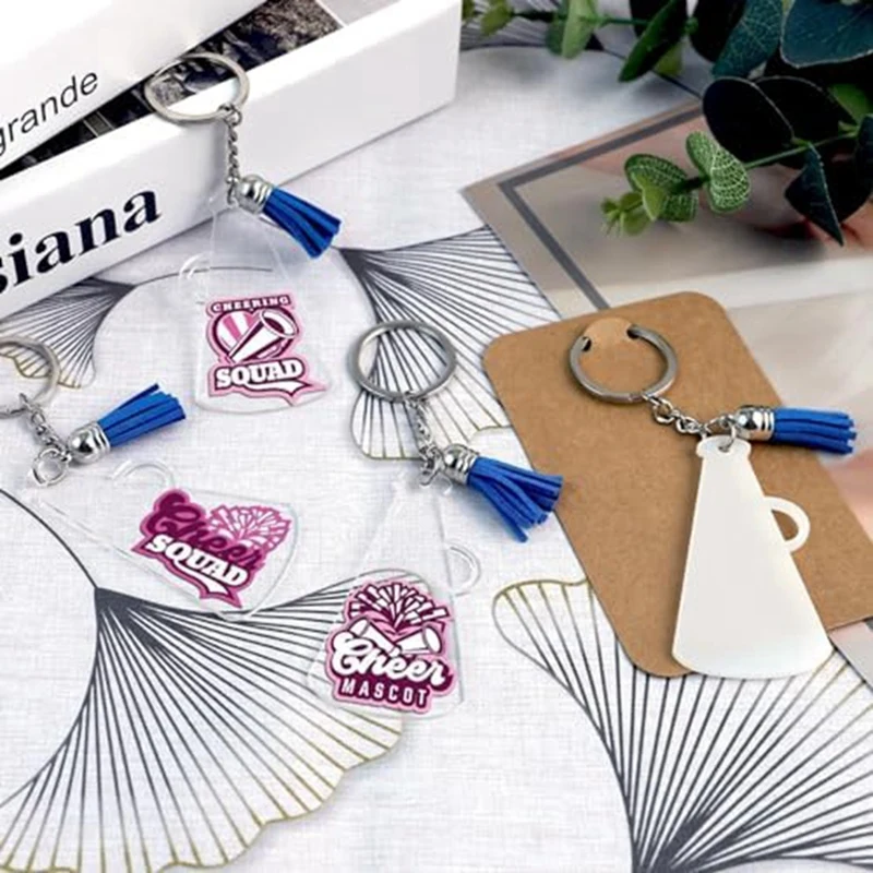 180 шт. брелки для ключей с мегафоном Cheer прозрачные акриловые пустые объемные