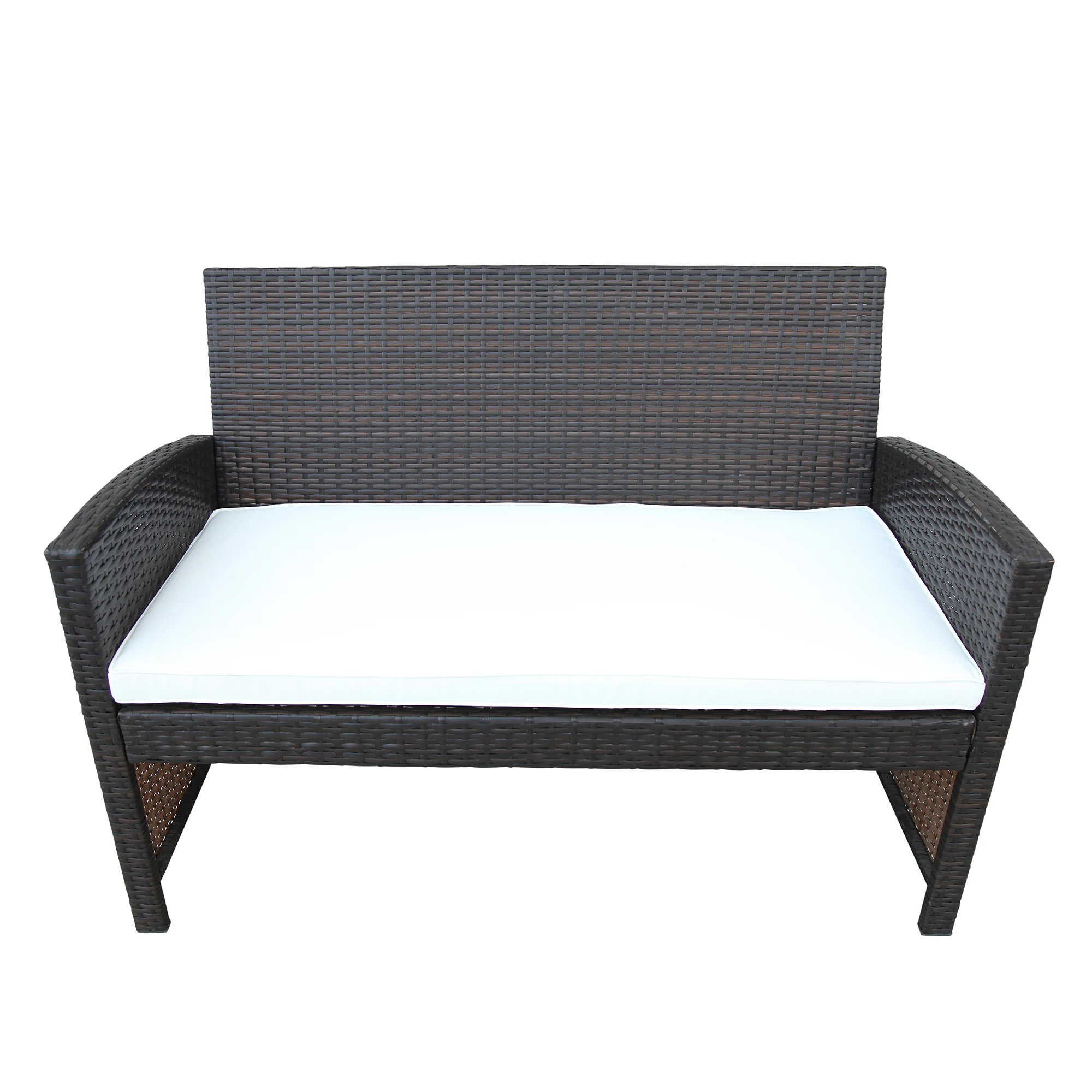 

Уличный комплект для внутреннего дворика TOPMAX из 4 предметов, всесезонные Ротанговые кресла и стулья со столешницей из закаленного стекла, м...