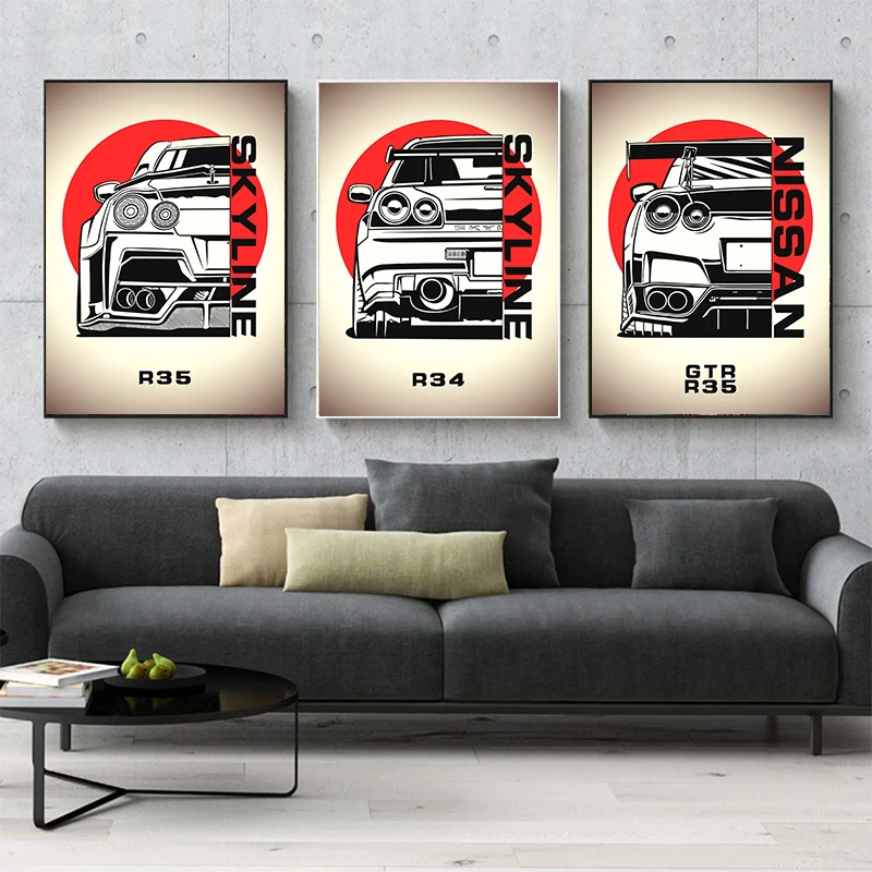 Картина на холсте Jdm 2 Nissan Skyline GTR R34