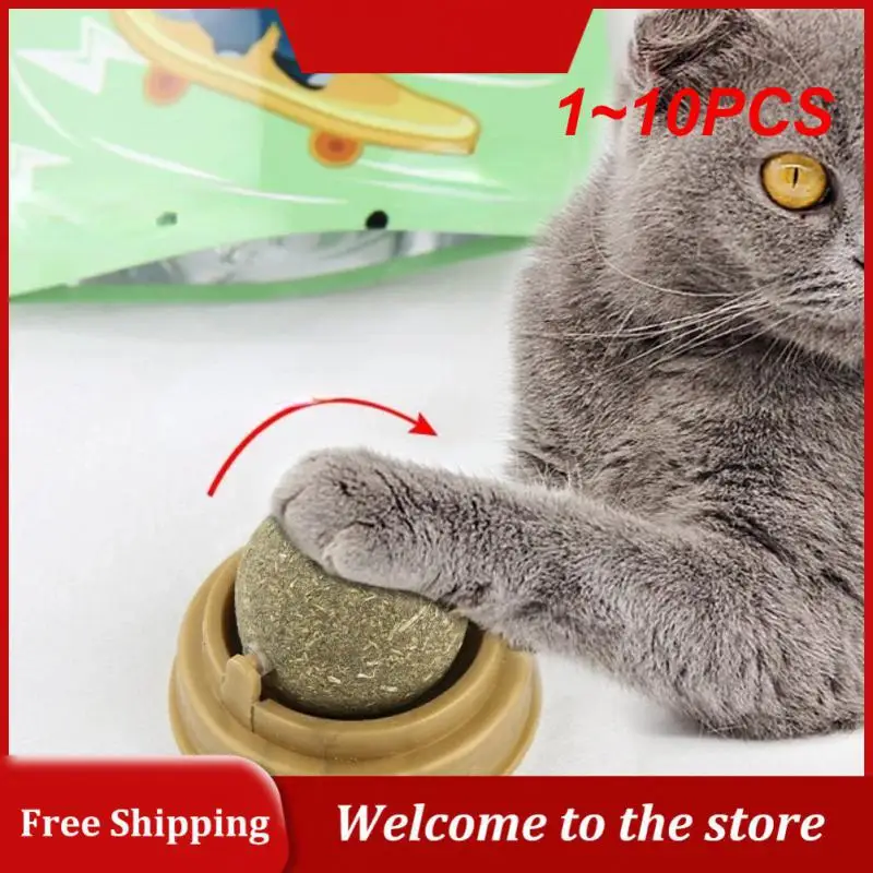 

1~10PCS Natural Catnip Cat Wall Stick-on Ball Toy Treats Healthy Natural Removes Hair Balls to Promote Digestion Cat Grass Snack