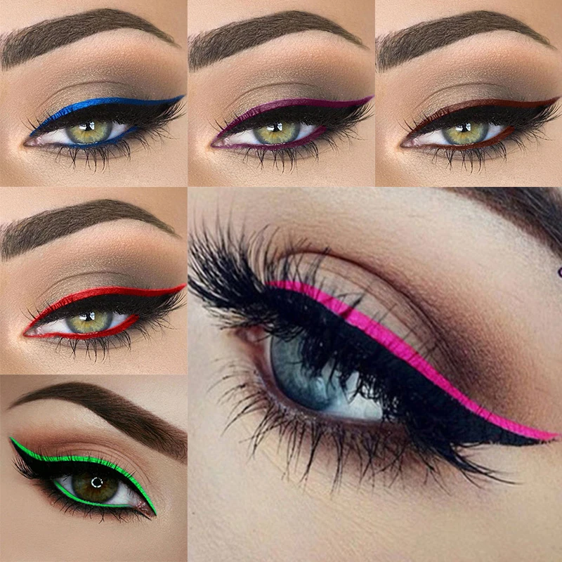 

12 Colors Matte Liquid Eyeliner Pencil Lasting Waterproof Quick Drying Colored Eyeliner Makeup Tool Women Beauty Cosmetics TSLM1
