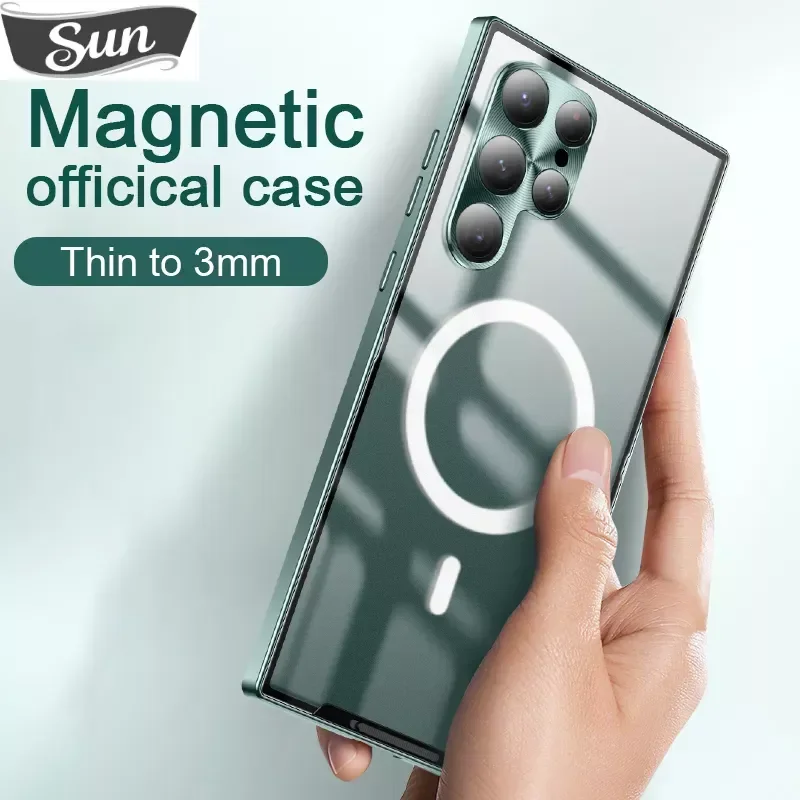 

Magic Shield Ultrathin Metal Case For Samsung Galaxy Note20 S22 S21 S23 Ultra Note10 Plus S20 FE Transparent Frosted Back Cover