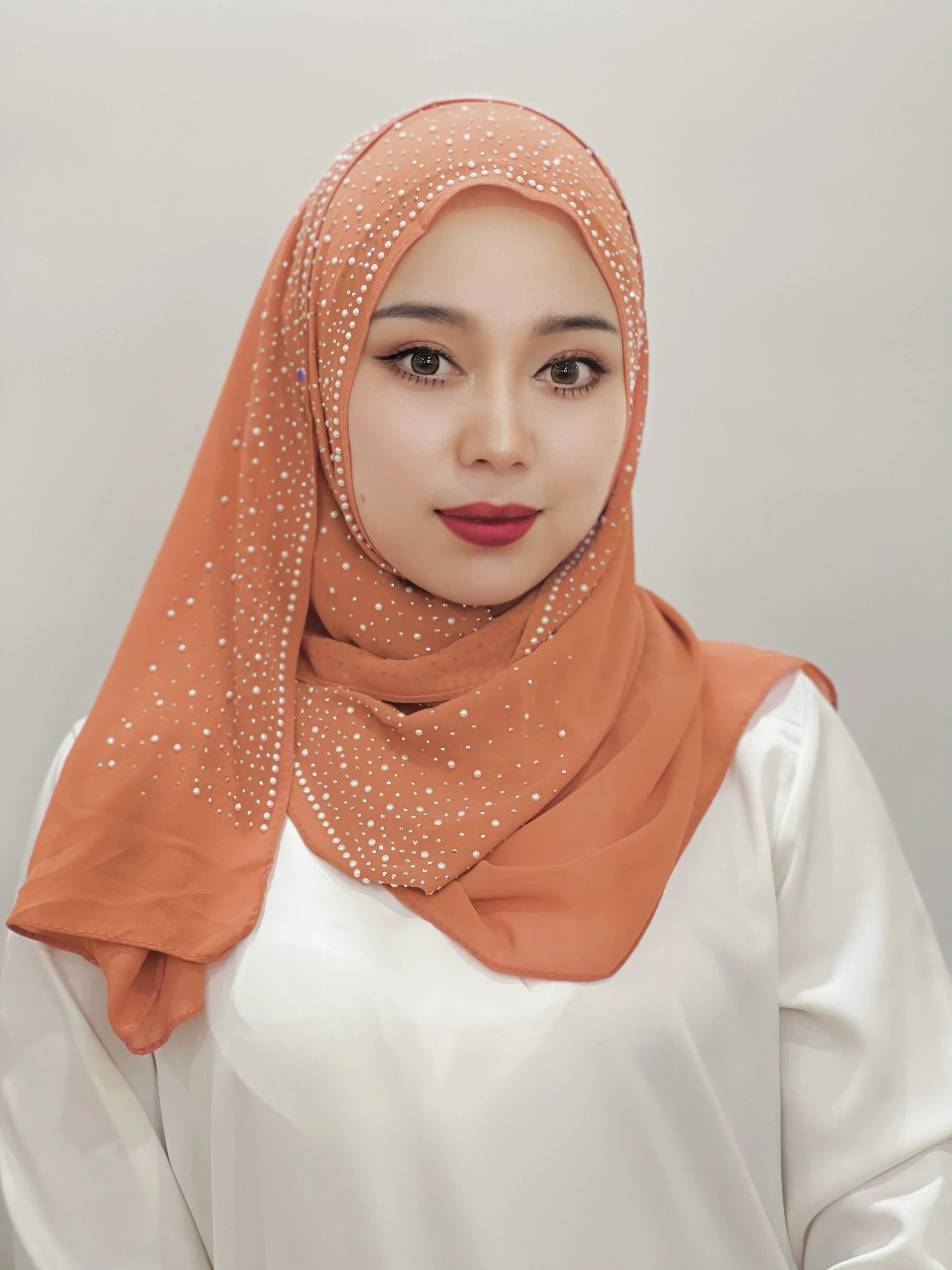 

Islamic Hot Drill Solid Color Sequins Turban Hijabs for Woman Instant Turban Baotou Scarf Shawl MuslimLadies Turban Turkey