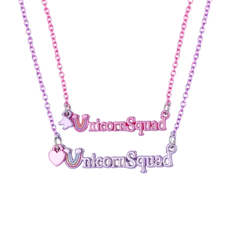 infolinzyć 2 sztuk/zestaw śliczne tęczowe litery kroplówka oleju stop najlepszy przyjaciel naszyjnik dla dzieci dziewczyny moda prezenty