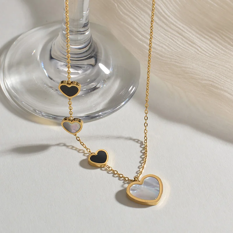 Stainless Steel Heart Necklace For Girl Long Hot Fashion Pendant Valentine Gift Love Jewelry Women Collar