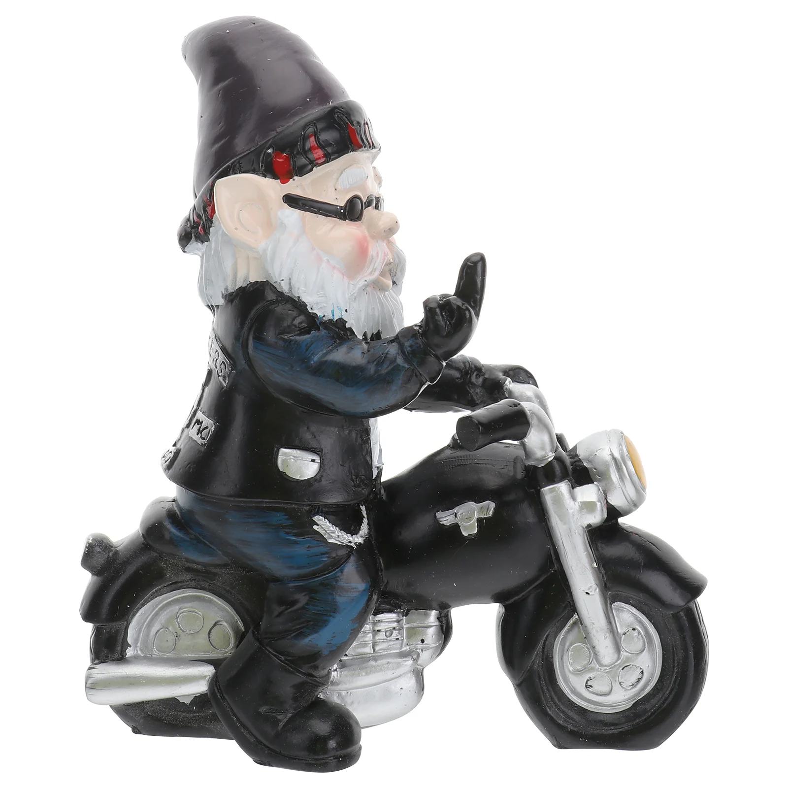 

Garden Gnome Statue Figurines with Motorcycle Landscape Outdoor Statue for Lawn Ornaments Patio 12x7x15cm