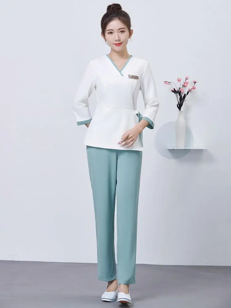 

Рабочая одежда для салона красоты, Женская весенняя одежда, новая Рабочая Униформа для спа-салона и оздоровительного клуба