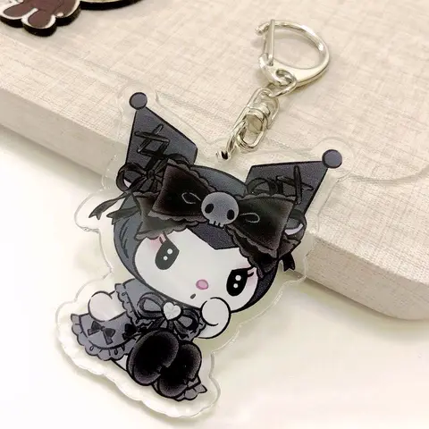 Брелок для ключей Sanrio My Melody Kuromi Kawaii Dark Wind Fun Стайлинг для девочек Подвеска для рюкзака аниме аксессуары для детей Подарки