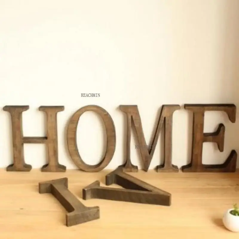 

2Pc/30cm Tall Vintage Wood English Letter Retro Creative Alphabet Numbers Home Bar Coffee Wedding Decoration Wood Craft