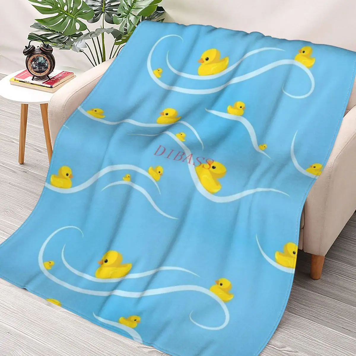 

Ducks In A Row 3D Printed Flannel Throw Blanket