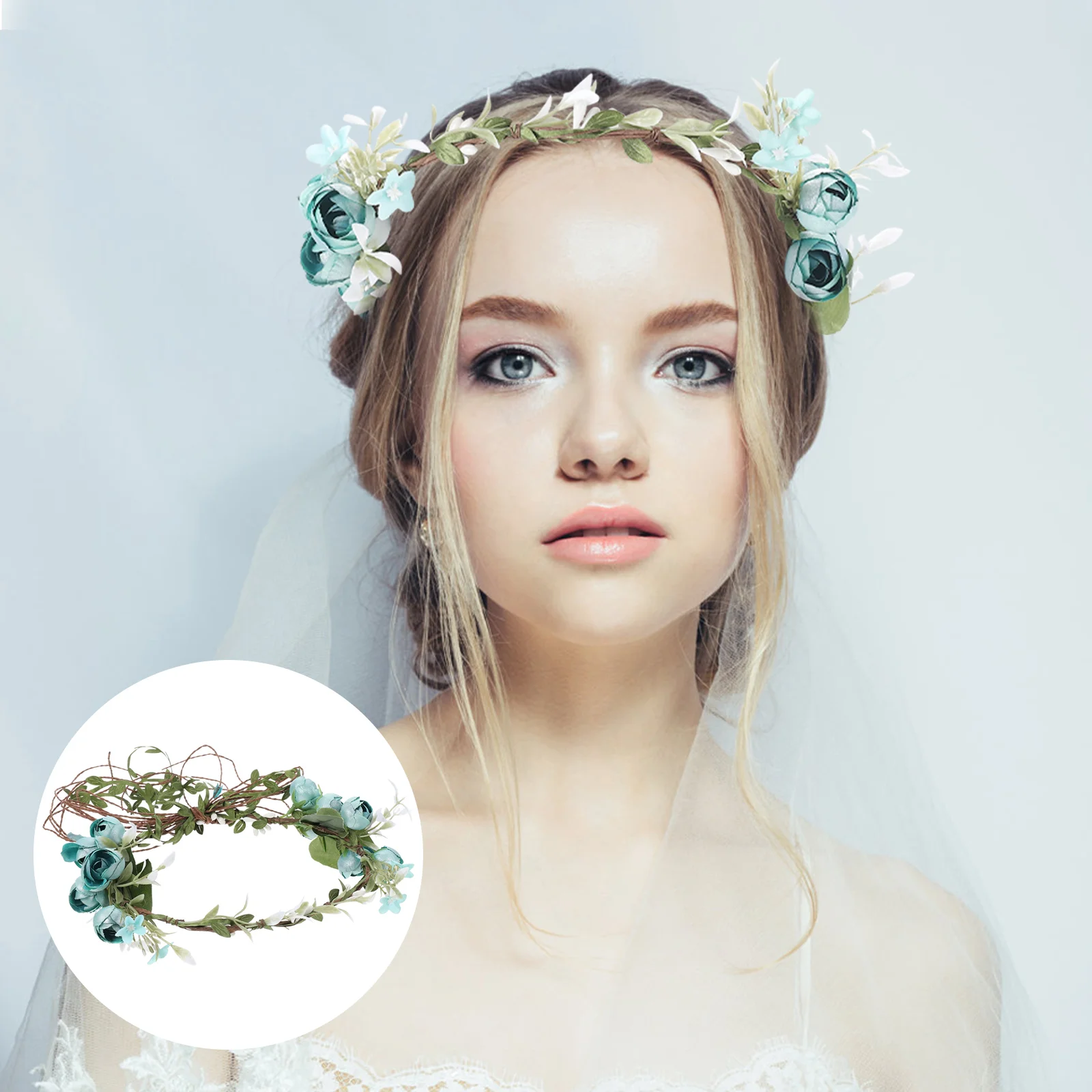 

Flower Headband Hairband Girls Floral Headpiece Headbandsheaddress Wreath Hair Women Simulation Photography Cloth Leaf