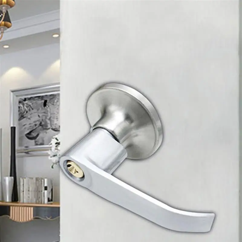 

Hot! Door Handle Lock Round Entry Security Privacy Sliding Front Doors Entrance Keyed Locks for Bedroom Living Room Household