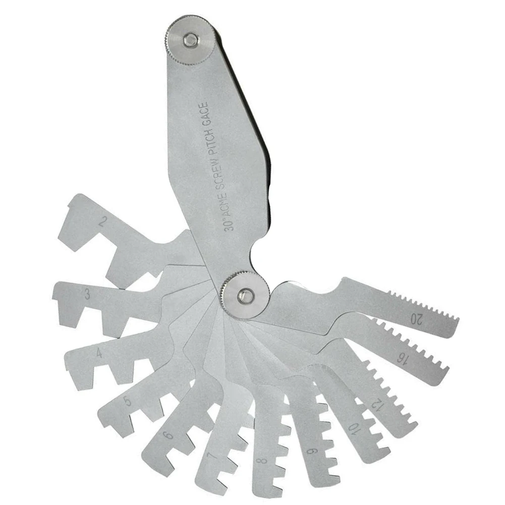 

Spacing Gauge 12 Blade Pitch Gauge 30 Degree Angle Thread 2-20 For Measuring V. American National /U.S. 60 Inspection Gages