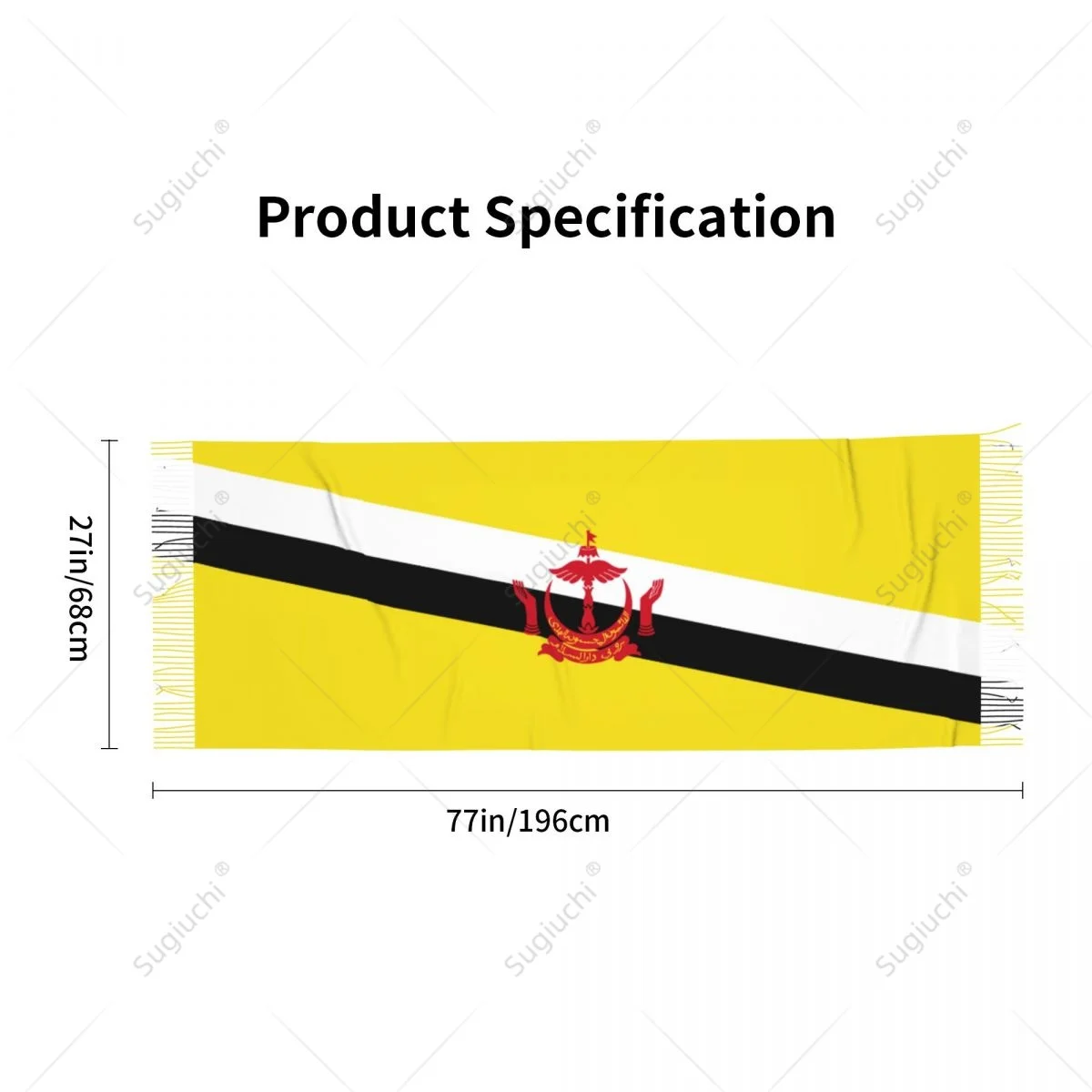 Брунейский флаг брюнийский шарф Пашмина Теплый Женский хиджаб