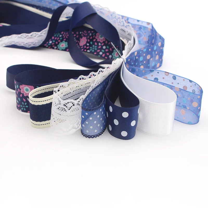 20 Roll Silk Ribbons Set Transparent Flower Print Lace Belts DIY Handmade Jewelry Making Findings Gift Package Craft Decoration