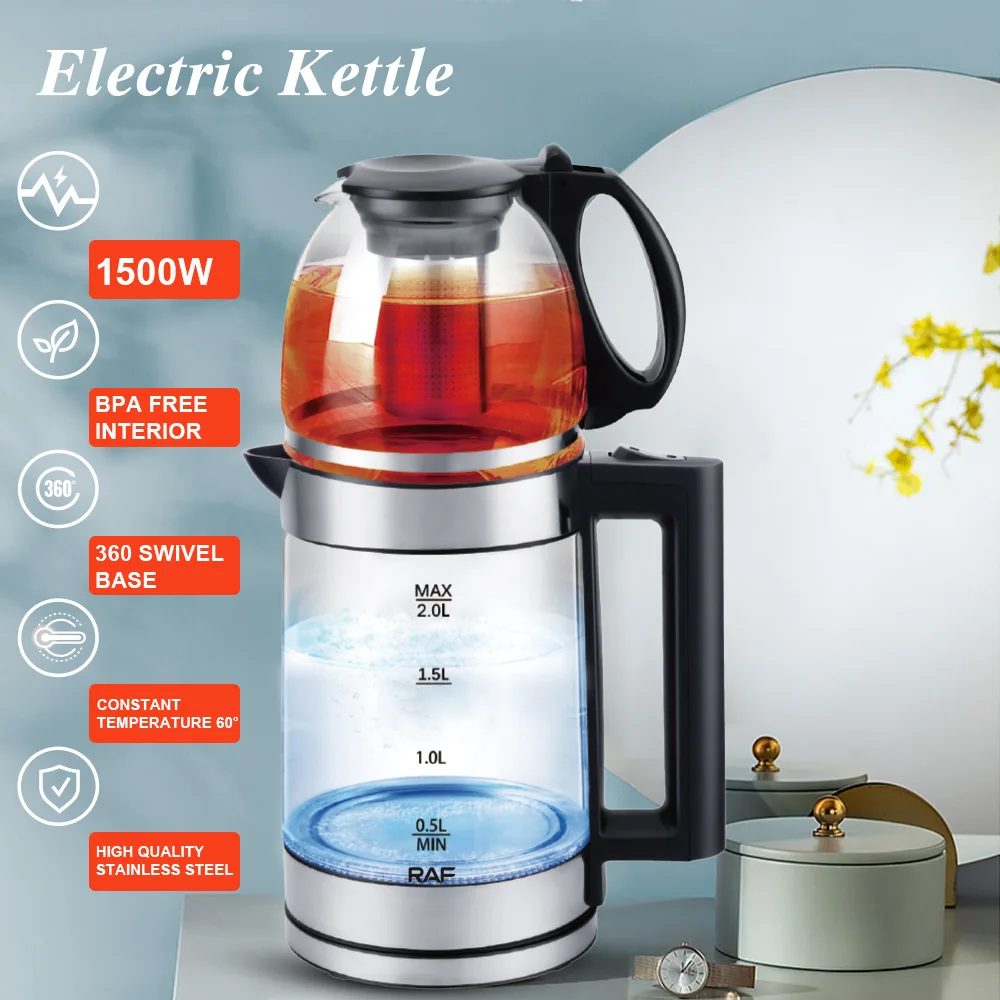 European Standard Household Double-Layer Stainless Steel Kettle Turkey Teapot Sets Large Capacity Fruit Teapot Electric Kettle