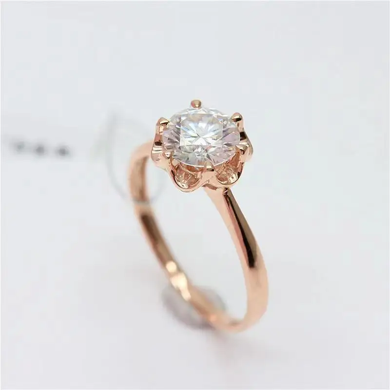 Женское кольцо из розового золота 585 пробы, с рубином