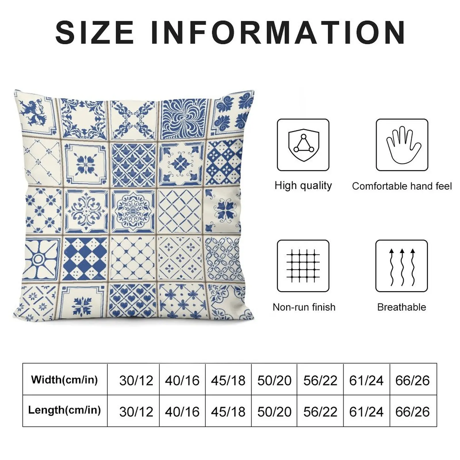 Осенняя наволочка Azulejo Лиссабон Azulejos декоративная подушка