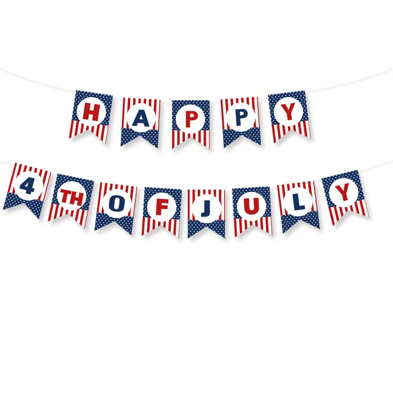 

Independence Day Party Decoration In The United States HAPPY 4THOFJULY Swallowtail Flag USA National Day Party Hanging Banner