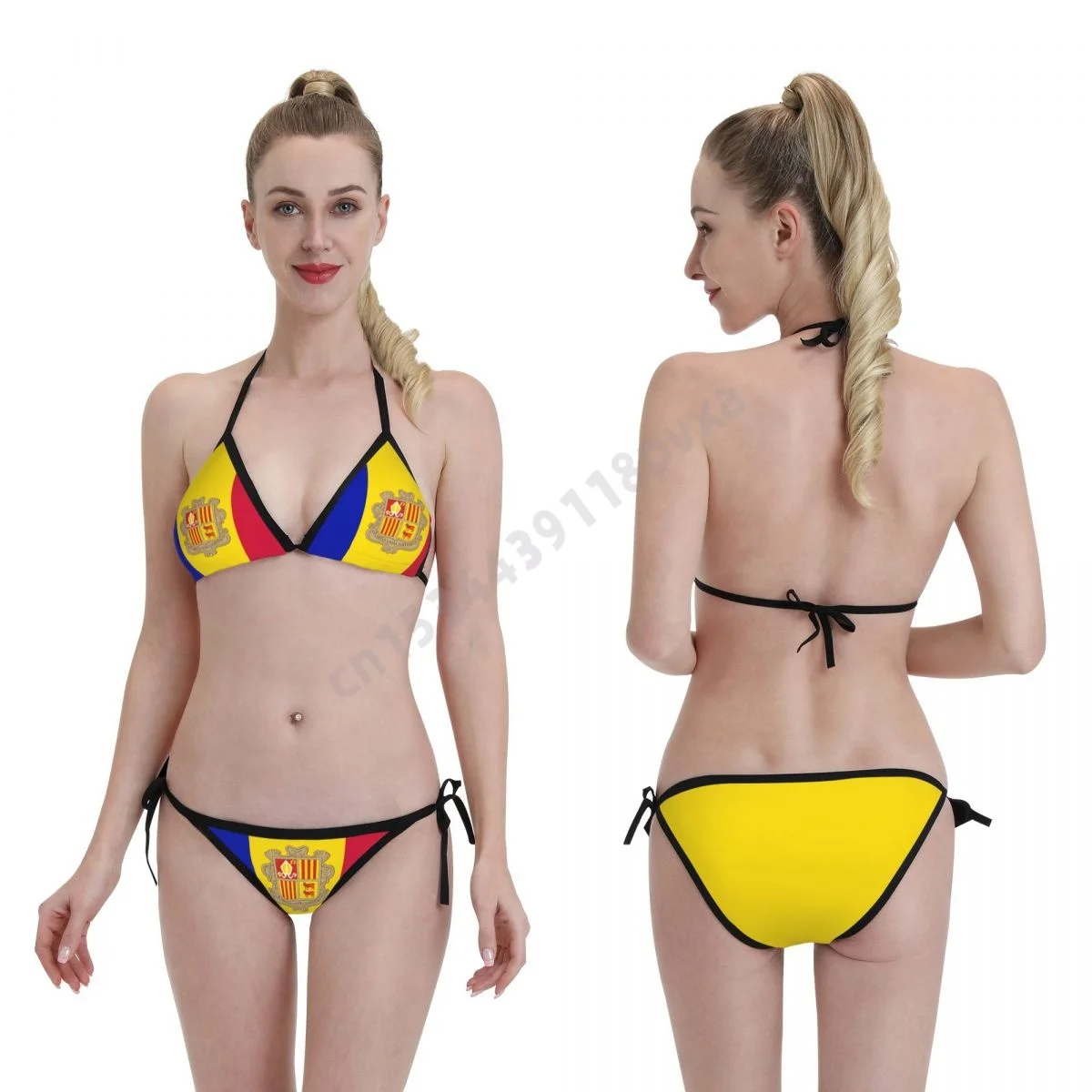 

Women Bikini Set Andorra Flag Swimwear Mujer Girls Sexy Swimsuit Swimwear Micro Bikini Summer Bathing suit