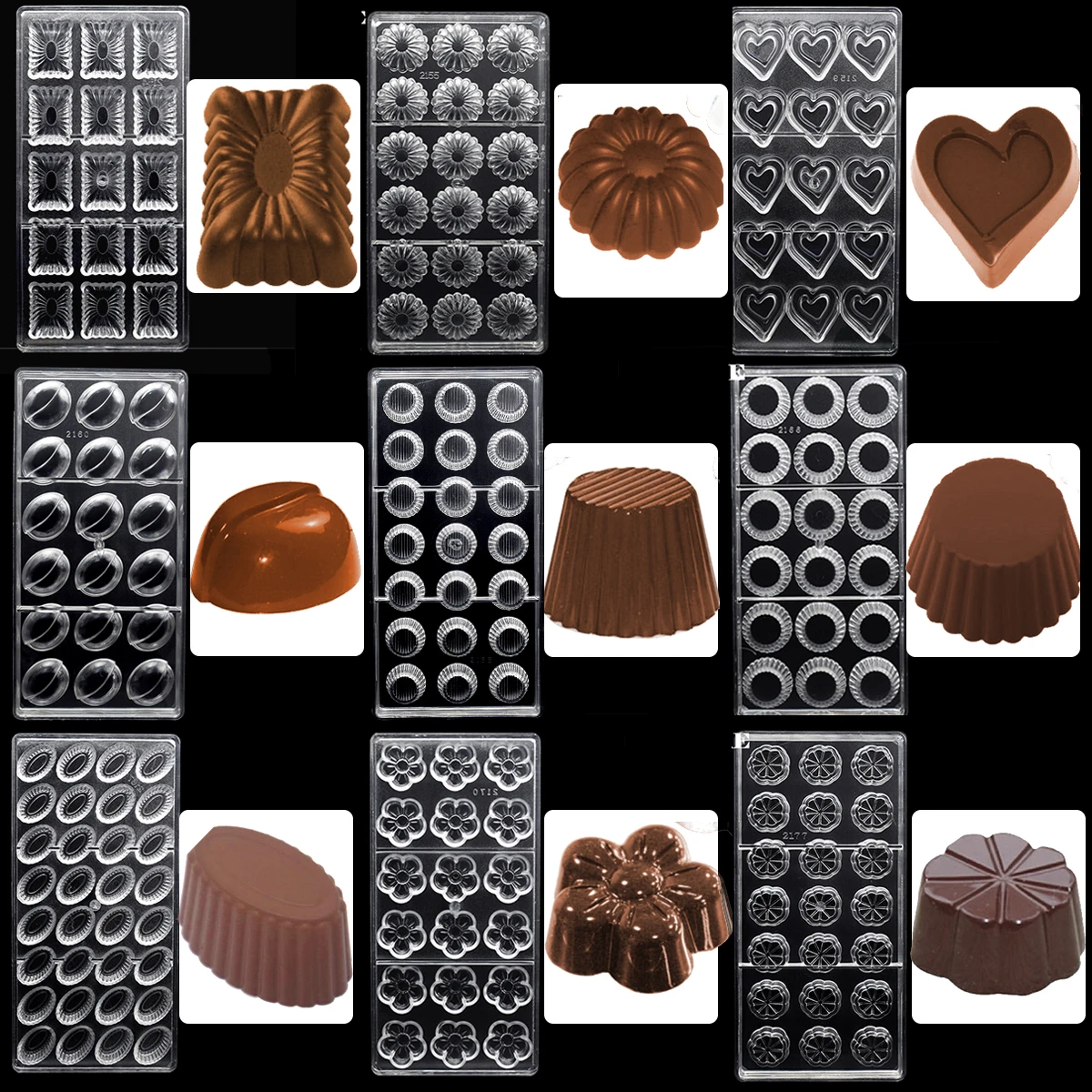

3D формы для шоколада, поликарбонатная профессиональная фотоформа для шоколада, форма для бара, искусственные Инструменты для выпечки