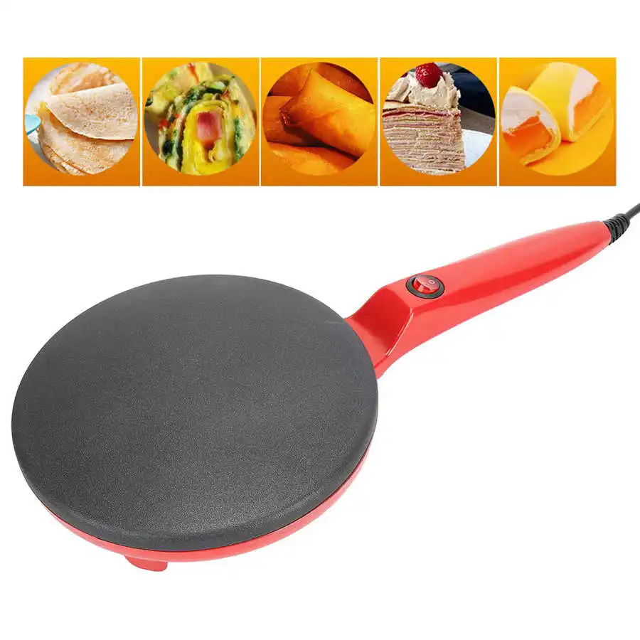 electric crepe maker non stick pizza pancake frying pan roll cake baking machine home kitchen breakfast appliances eu 220v 600w free global shipping