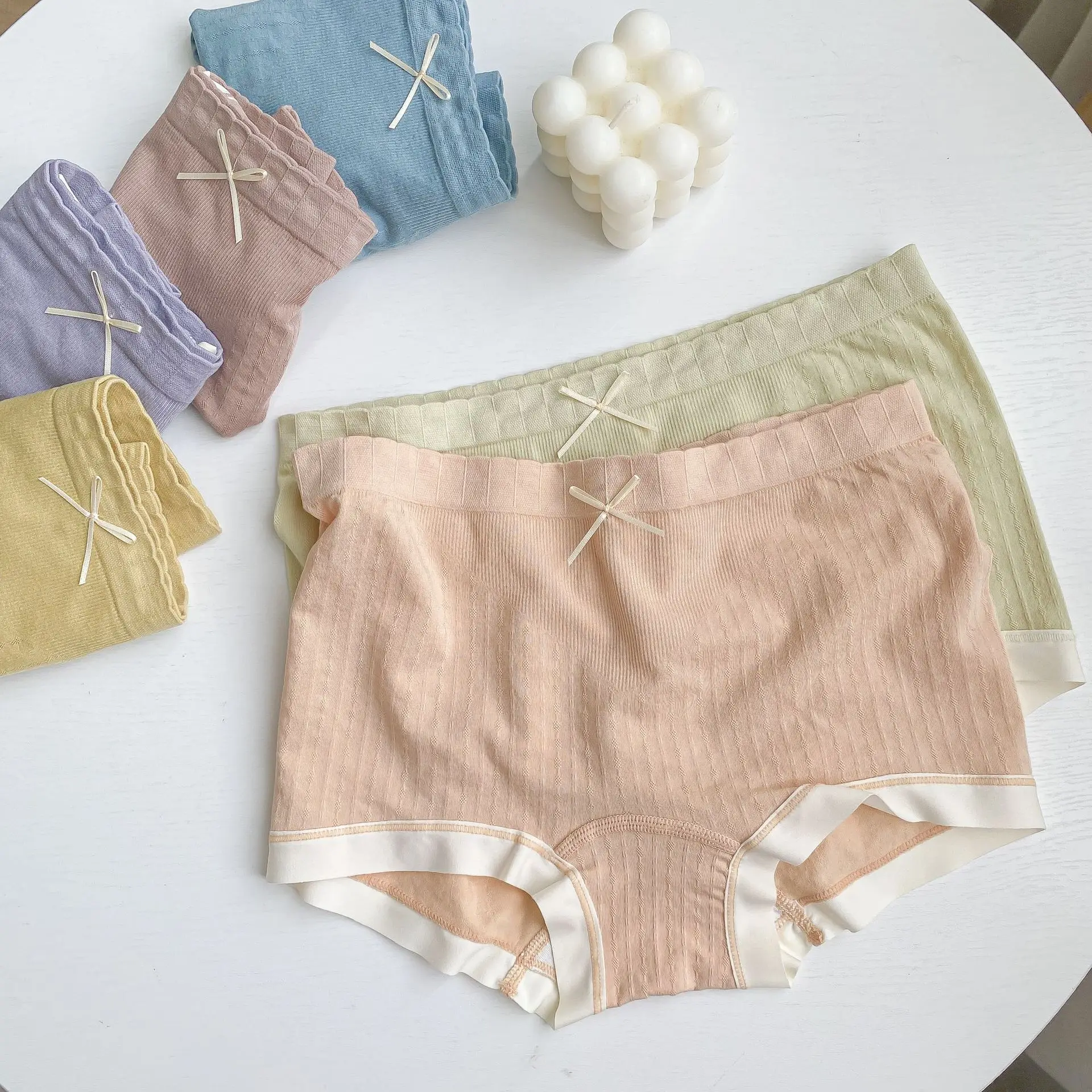 

Fresh oil painting color Seamless Panties Women's flat pants mid-rise summer Cozy short pants students shorts NF2257