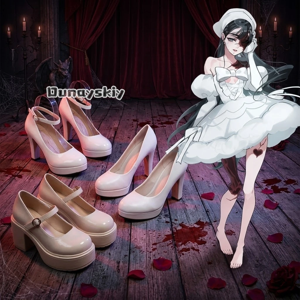 Фото KS*12Anime ALIEN STAGE Zombie Stage Косплей Суа ZOMST Idol Stage Белые туфли на толстом каблуке, на тонком каблуке, для различных вечеринок на Хэллоуин №1