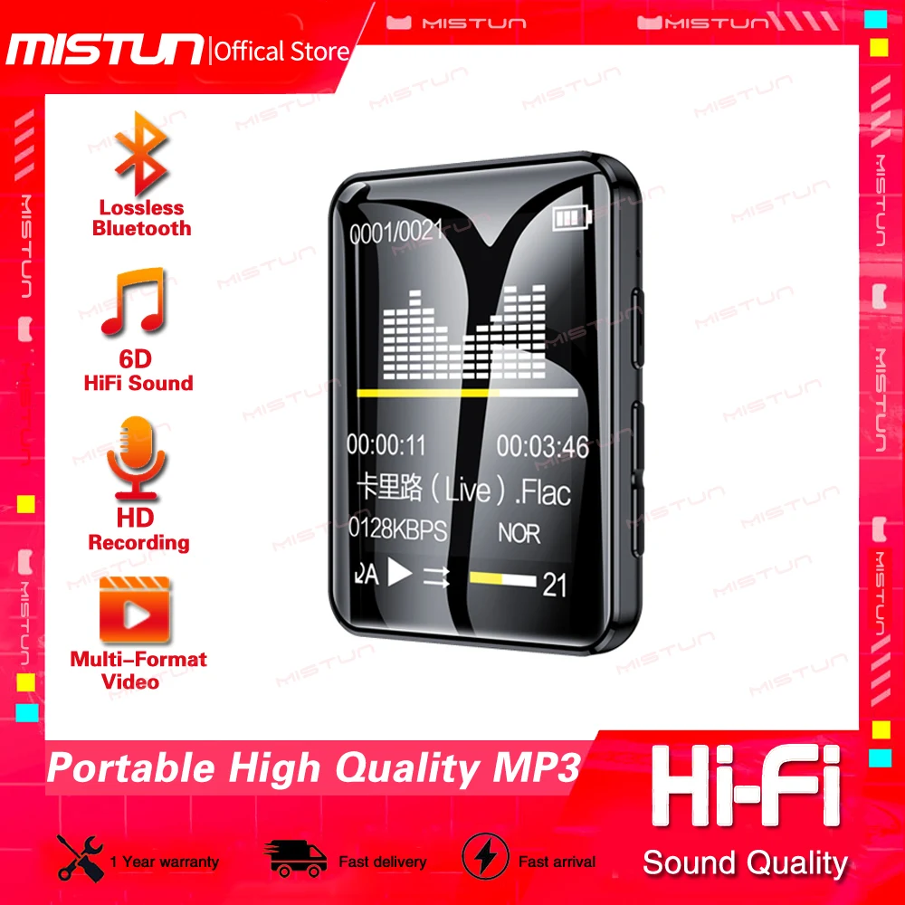 

2022 New MP3 MP4 Player Bluetooth Portable Sports HiFi Lossless Sound Walkman MP4 Video Player with Speaker/Recorder/E-book/FM