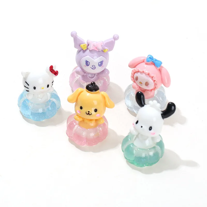 

6pcs Sanrio Kuromi Mymelody Cinnamoroll Three-dimensional Full Night Light Cartoon Series Cute Children Diy Play House Ornaments