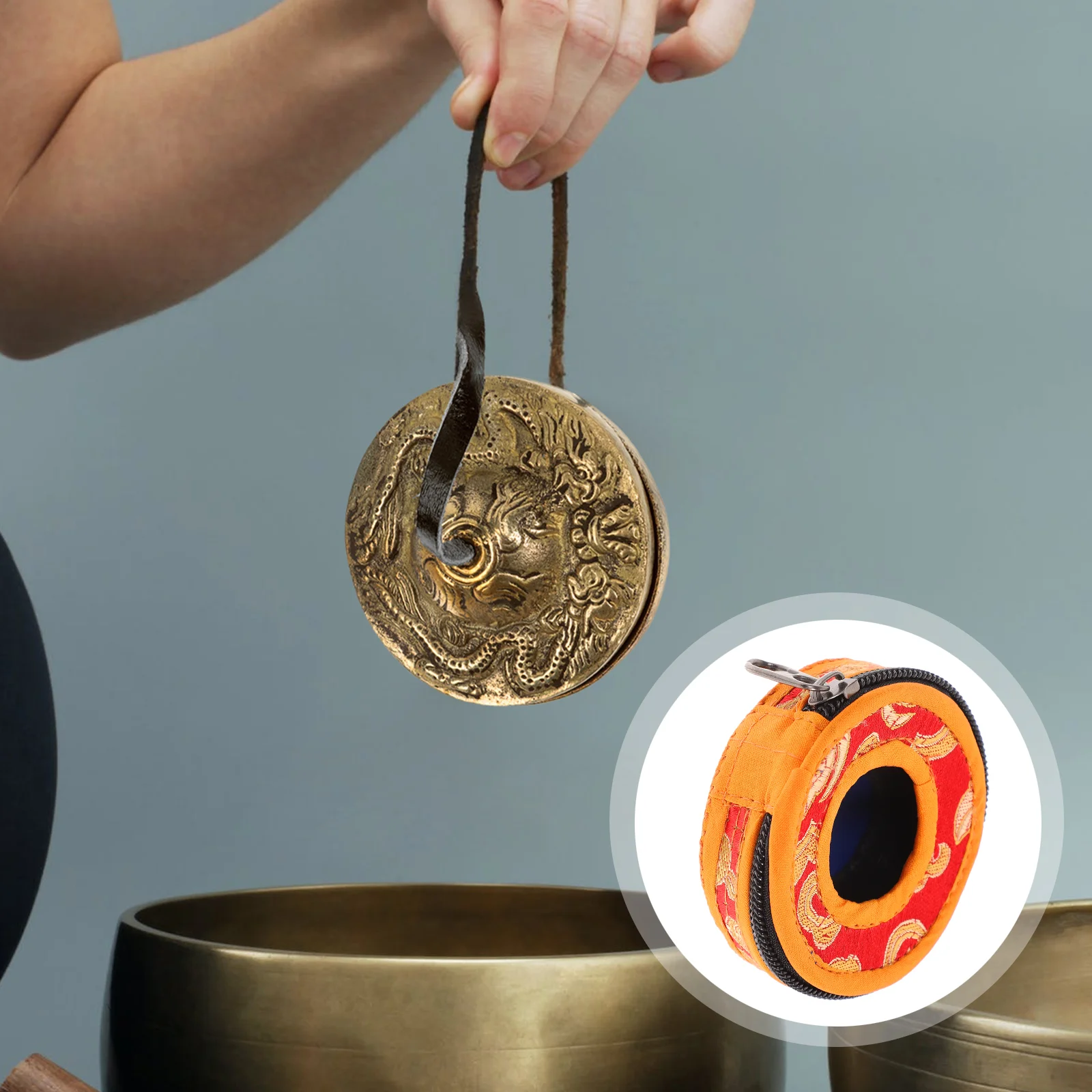 Тибетская звуковая чаша тарелки на палец контейнер для колокольчика медитации