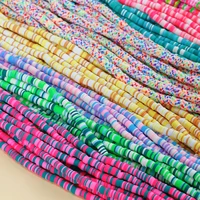 6mm flat polymer clay beads for diy women bracelet necklace earring flat round clay slice beads for jewelry making materials