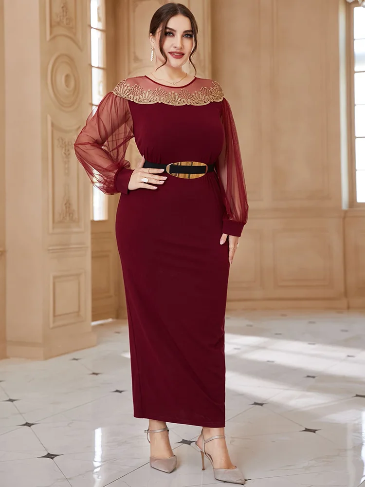 

Women Maxi Long Dresses 2022 New Spring Autumn Luxury Chic Elegant Arabic Turkey African Party Evening Clothing L- 4XL