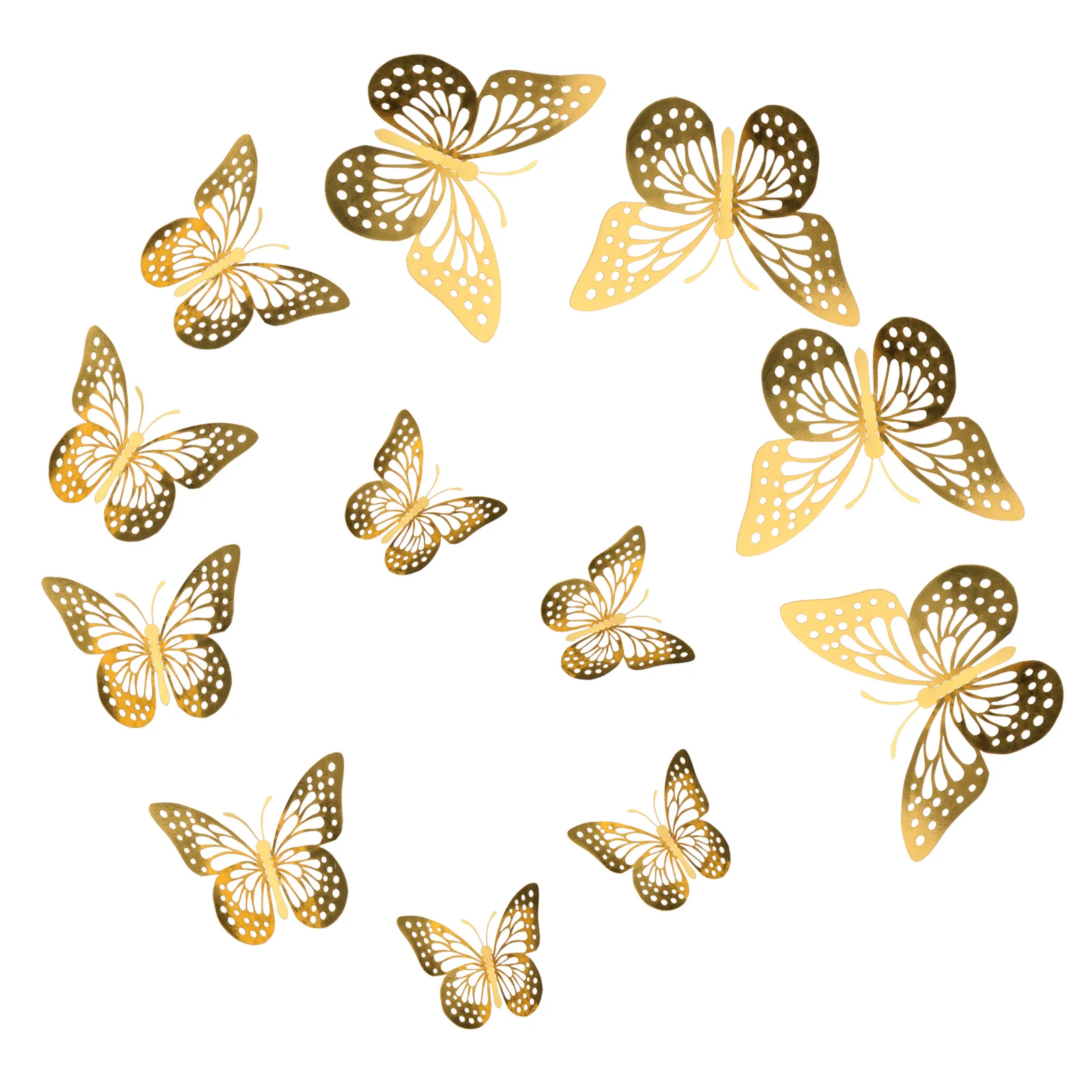 

3 Sets 3D Butterflies Wall Decor Hollow-out Butterflies Stickers Removable Wall Decals