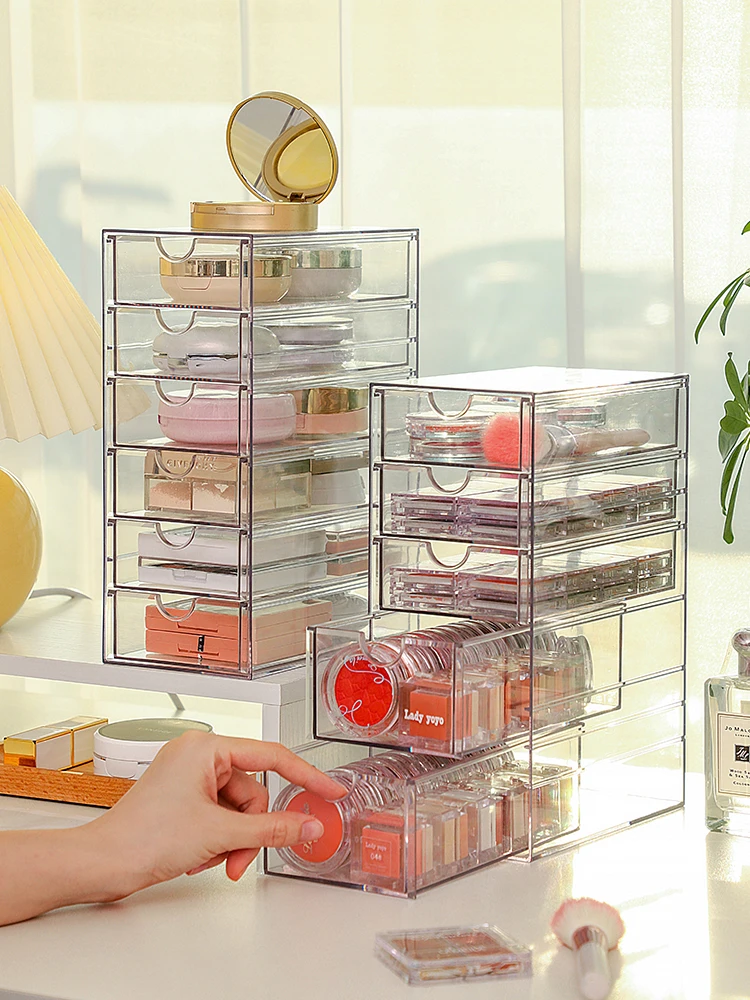 

Box Lipstick Stack-able Makeup Holder Acrylic Box Jewelry Storage Cosmetic Stationery Organizer Drawer Transparent Display Stand