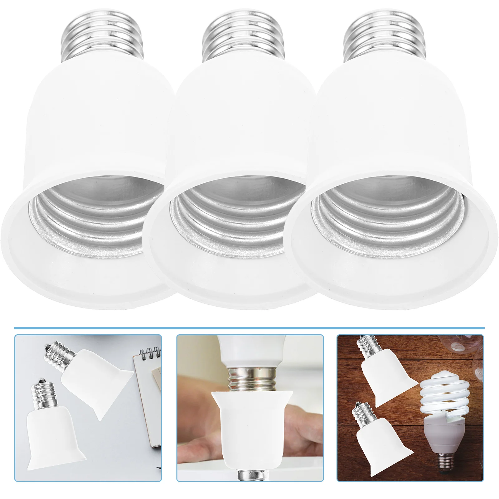 

3 Pcs Conversion Lamp Holder Light Bulb Adapter Chandelier Bulbs Material Changer Pbt E17 E27 Converter Base E26/e27 Socket