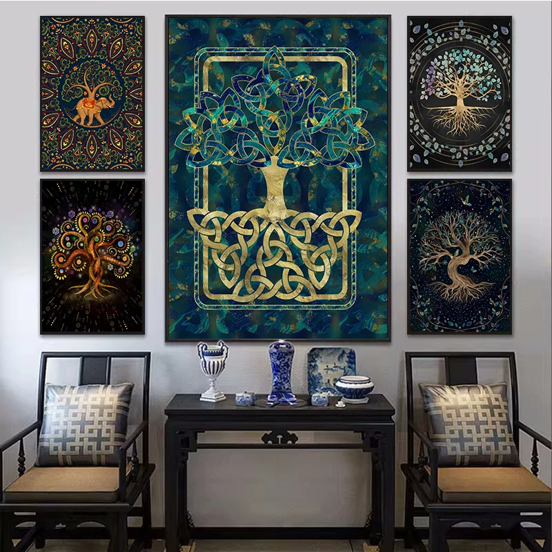 Постер и принты на холсте «Древо жизни», Настенная картина в Древнем Египте, Декор для дома, гостиной