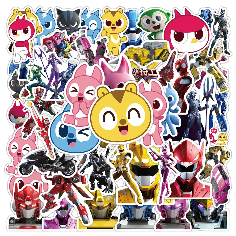 

10/30/50PCS Trendy Anime Cartoon Graffiti Helmet Cup Waterproof DIY Room Decoration PVC Children's Toy Reward Sticker Wholesale